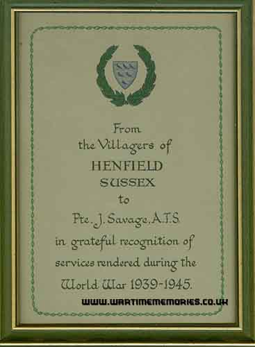from the villagers of Henfield